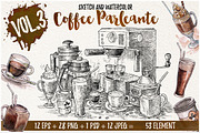 Watercolor Coffee Black Parleante, a Food Illustration by Graphobia (Thumbnail 8 of 8)
