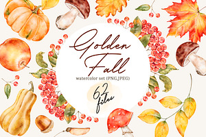 Autumn, Fall watercolor clipart