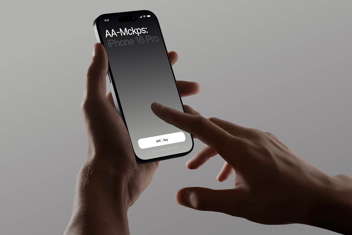 AA-Mockups: iPhone 16 Pro, an iPhone Mockup by ls.graphics (Photo 9 of 10)