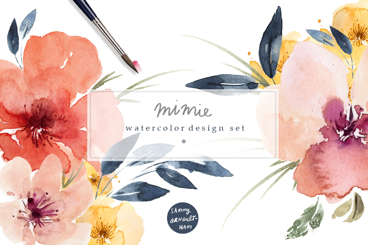 Mimie Watercolour Design Set, an Illustration by Sammy's Illustration (Photo 1 of 10)