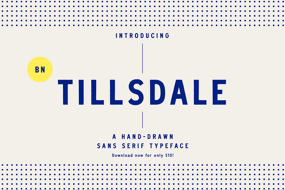 BN Tillsdale: Hand-drawn Font Family, a Sans Serif Font by Bnick (Photo 1 of 10)