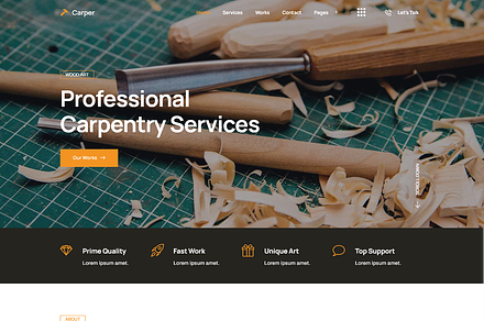 Carpenter & Craftman Elementor theme