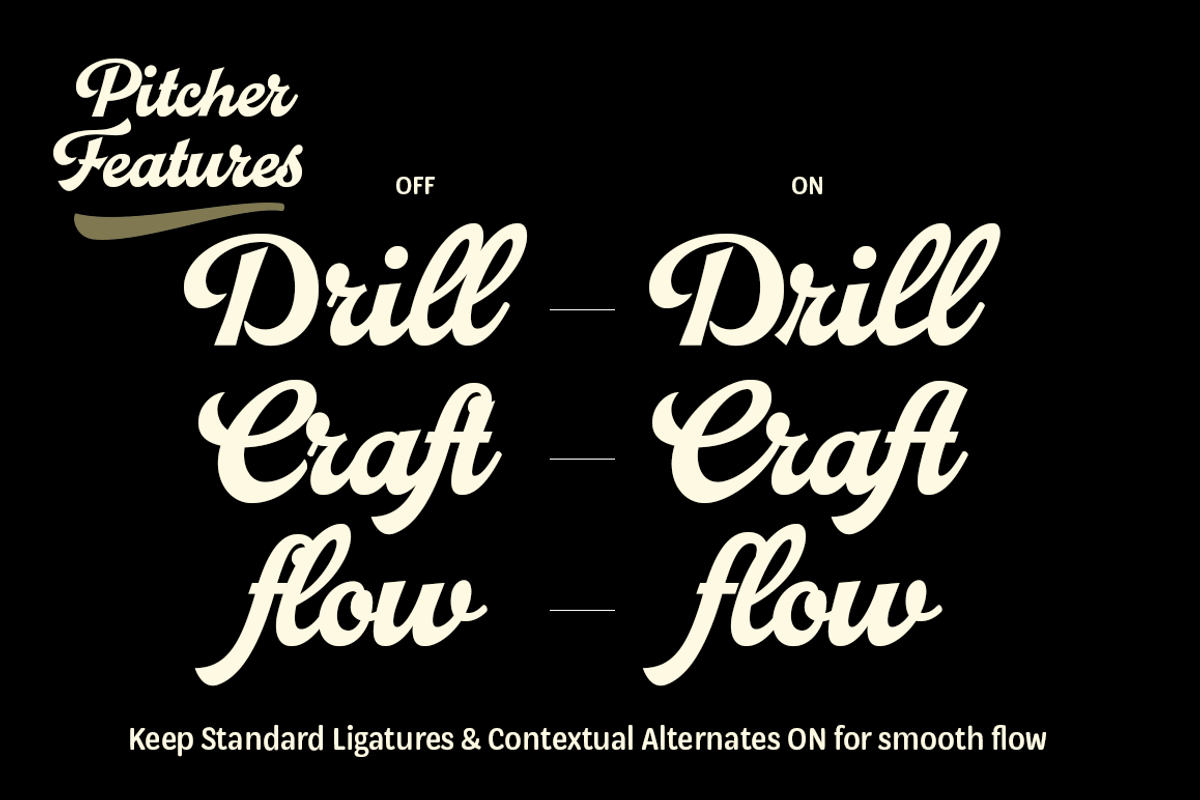 Pitcher - baseball script, a Script Font by Fenotype (Photo 8 of 12)