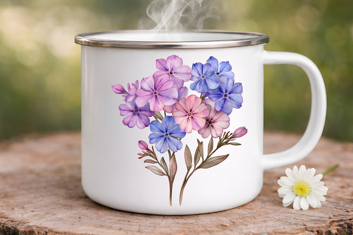 watercolor phlox cluster flowers, an Illustration by GatewayDesign (Photo 8 of 9)