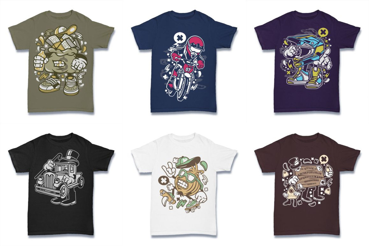 Cartoon Vector Tshirt Design Bundle, an Illustration by roach_graphic (Photo 15 of 22)