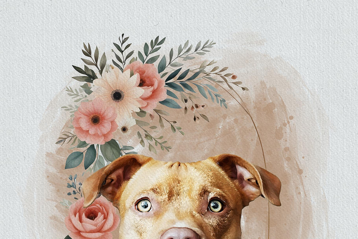Flower Custom Watercolor Pet Art, an Action Add-On by MRI STUDIO (Photo 18 of 23)