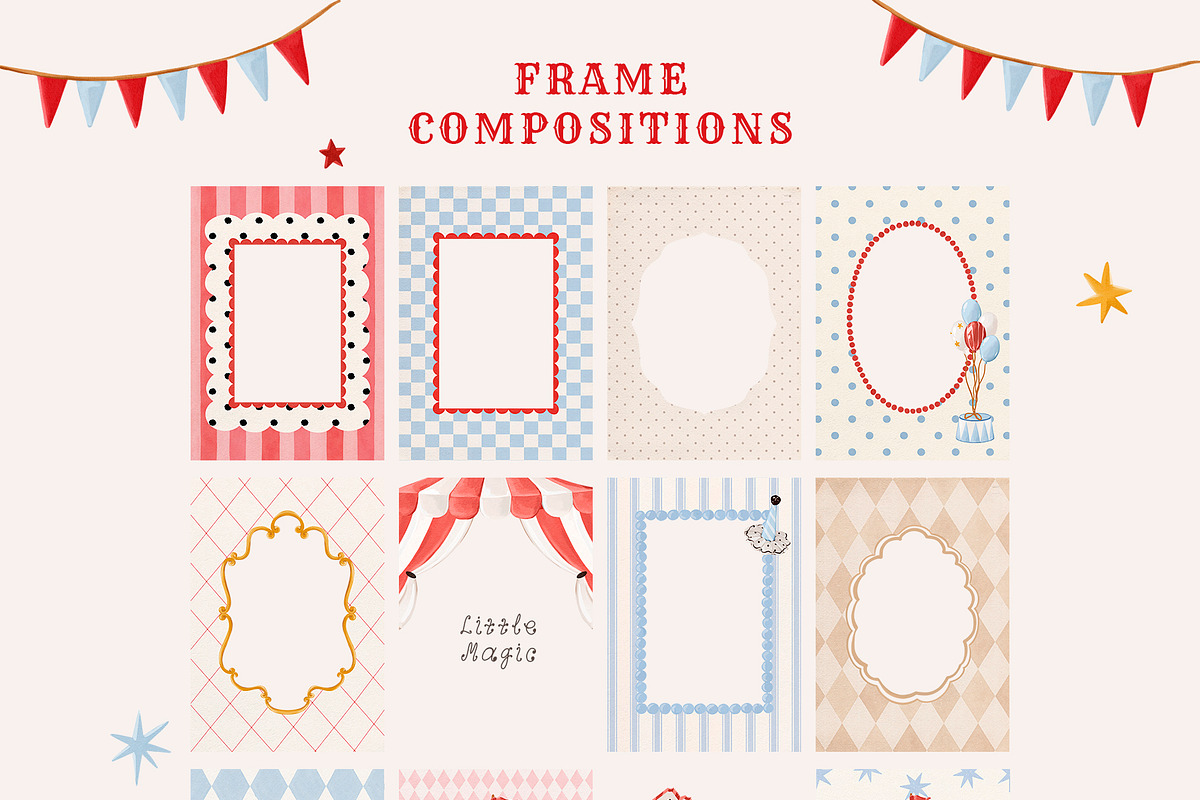 Vintage Circus Watercolor Set, a Decorative Illustration by Eva Gentle (Photo 10 of 16)