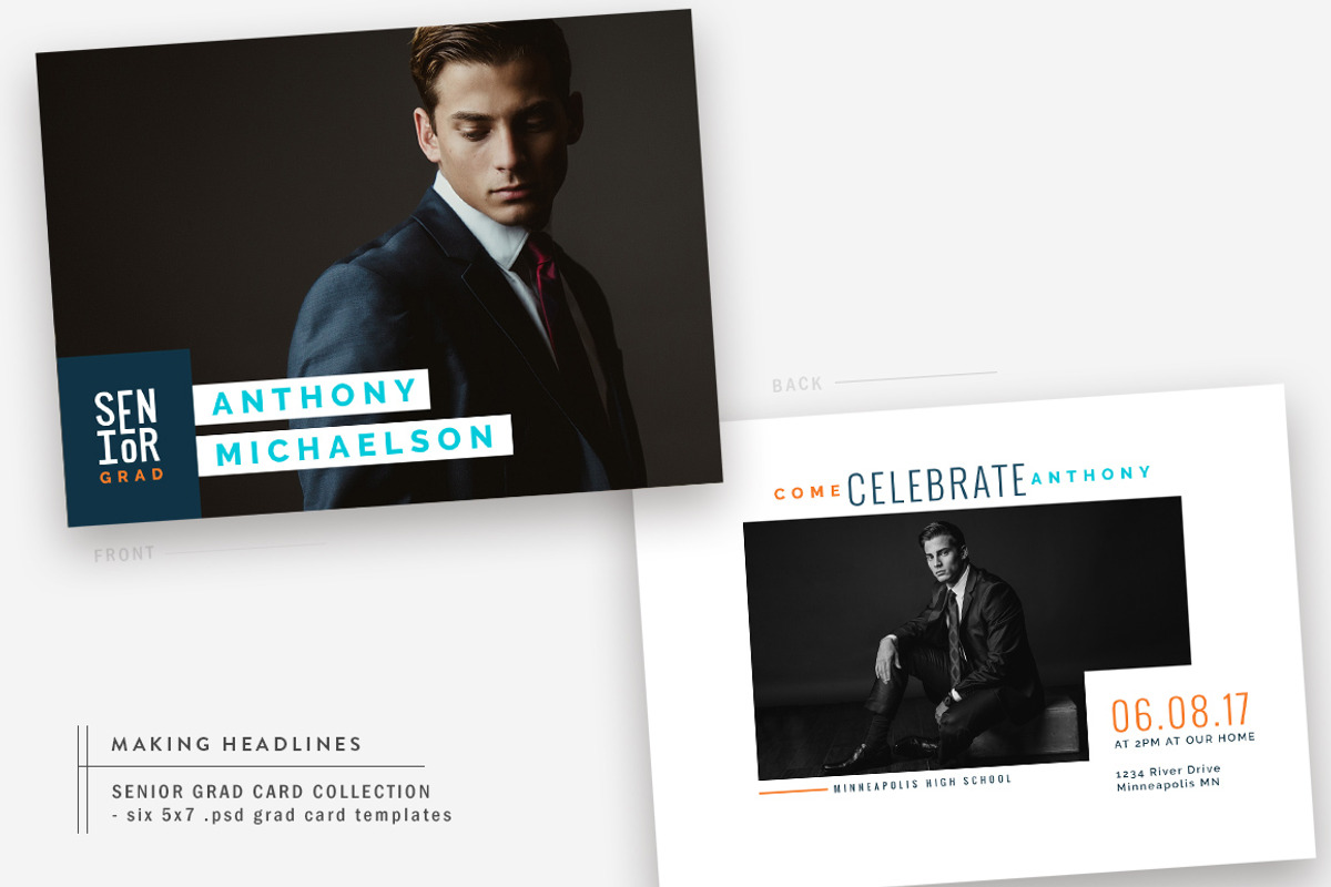 Grad Card Bundle | Making Headlines, a Card Template by The Modern Collective (Photo 5 of 7)