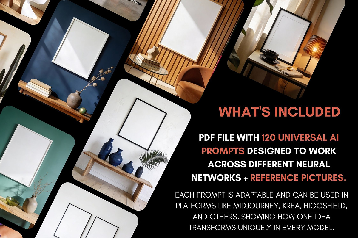 120 Frame Interior Mockup Prompts, an Arts & Entertainment Photo by Selenique Studio (Photo 3 of 7)