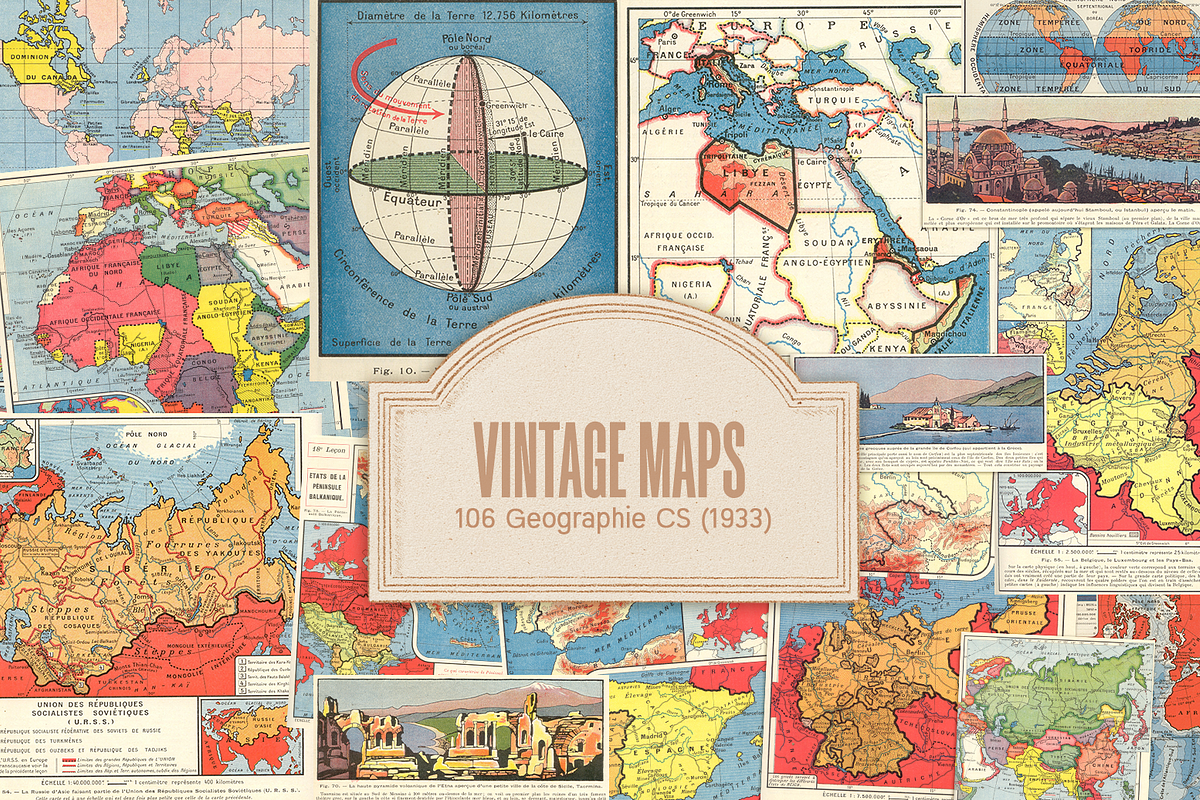 500+ Vintage Maps, an Object Graphic by Lilithcollageart (Photo 4 of 14)