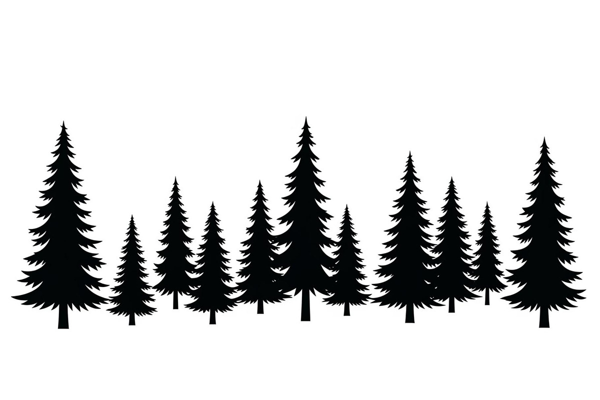 Woodland & Forest Tree Silhouettes B, an Illustration by jahid234 (Photo 19 of 41)
