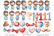 Watercolor Fathers Day Clipart, an Illustration by MockupWizard (Thumbnail 2 of 5)