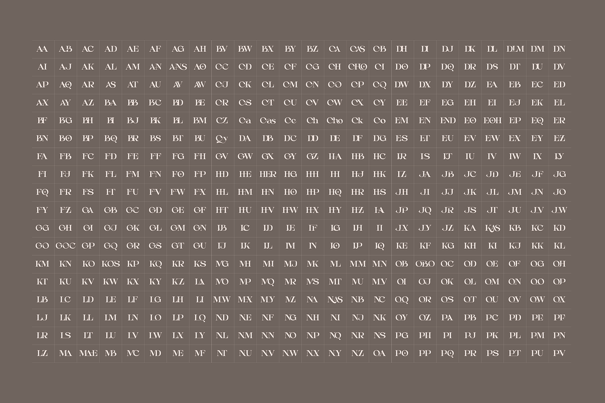 Aseno Modern - Ligatures Serif Font, a Serif Font by Nirmana Visual (Photo 3 of 17)