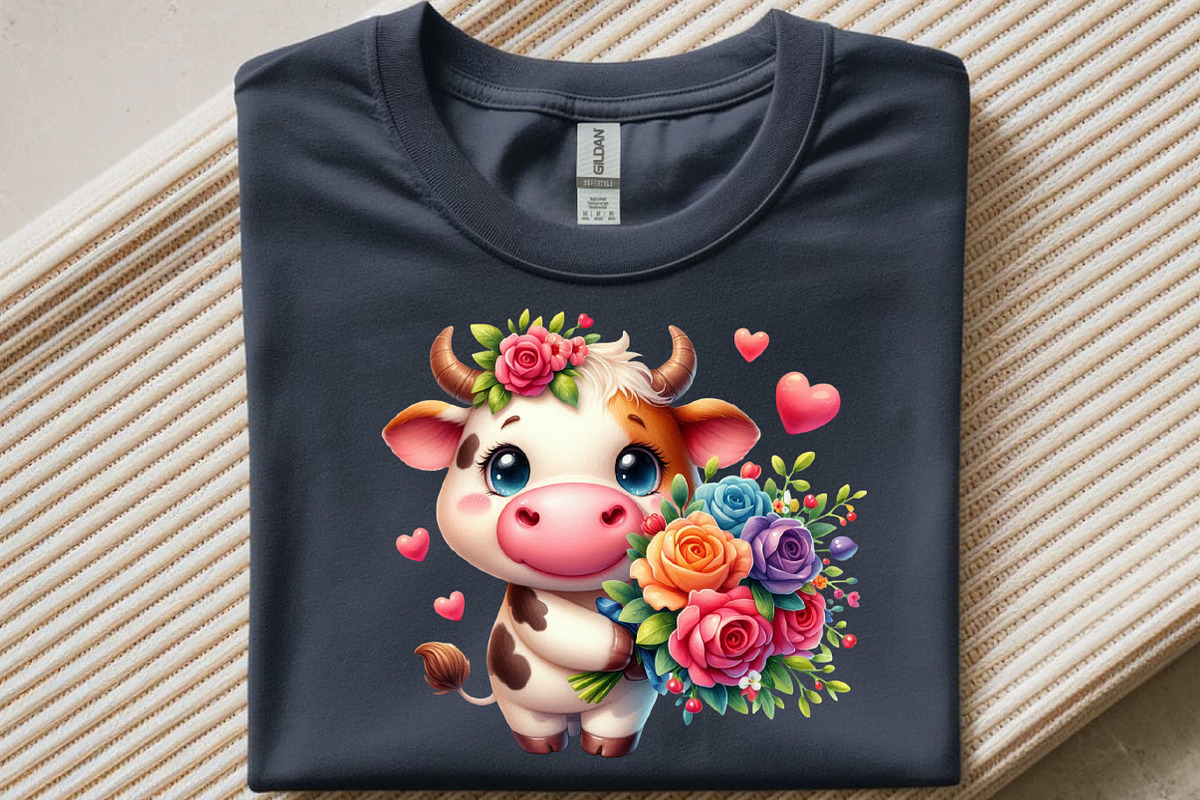 Quirky Valentine Funny Cow Clipart, an Illustration by SinaCreation (Photo 6 of 11)