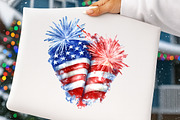 Watercolor 4th Of July Clipart, an Illustration by Digital Artistic99 (Thumbnail 6 of 9)