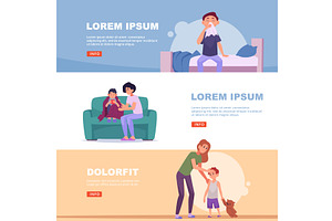 Children with colds. parents home, an Object Illustration by Onyx