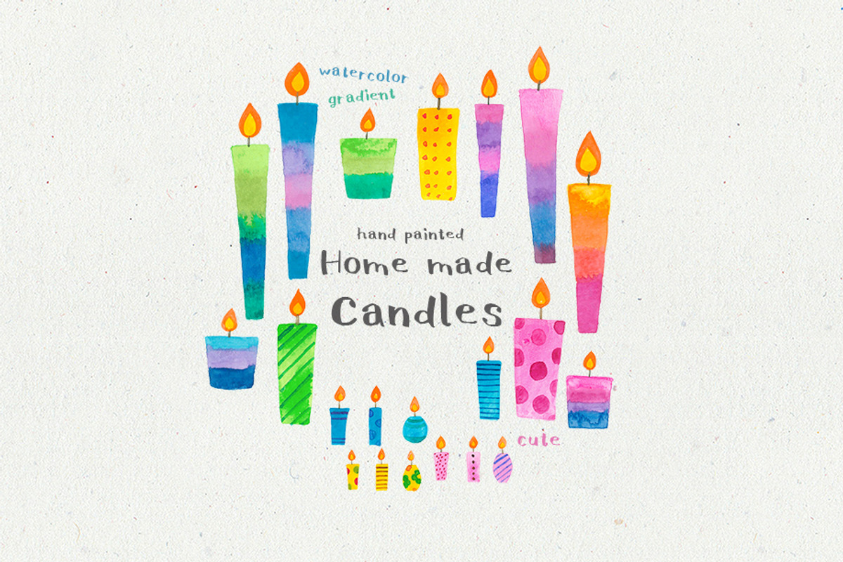 Gradient Candles illustration, a Decorative Illustration by Eomoiart (Photo 1 of 3)
