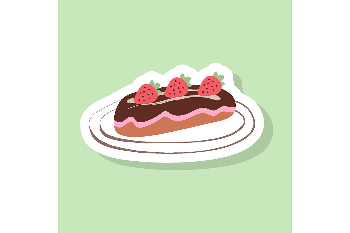 Hand painted bakery set stickers, a Food Illustration by okskukuruza (Photo 1 of 3)