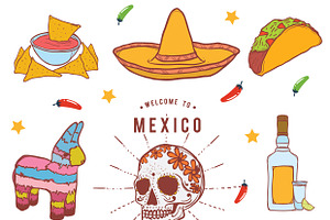 Mexico Icons set