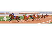 Jockeys riding horses on race track, a Sport Illustration by Good Studio (Thumbnail 2 of 3)