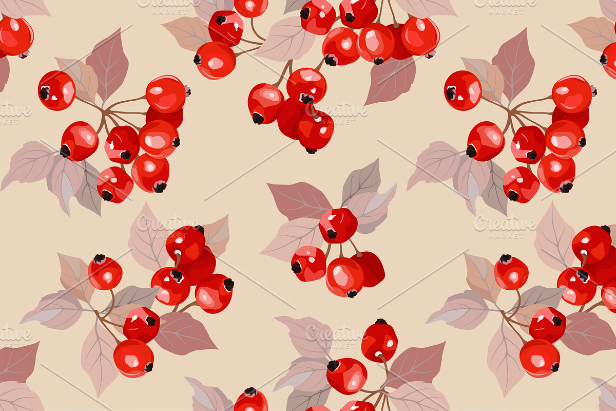 Pattern of Fruits and Berries, a Pattern Graphic by artdemidova (Photo 3 of 9)