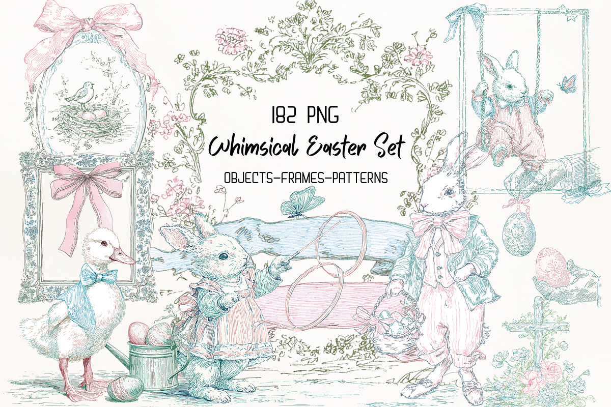 Whimsical Spring & Easter Mega Pack, a Decorative Illustration by GiraffeCreative (Photo 1 of 20)
