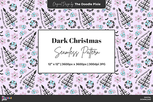 Dark Christmas Seamless Pattern