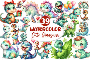 Cute Dinosaur Clipart PNG, an Illustration by Dream Creation
