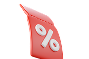 Flying red 3D discount coupon, an Object 3D Model by Hannet (Thumbnail 3 of 7)