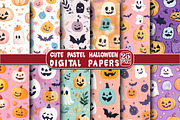 Cute Pastel Halloween Printable Patt, an Illustration by DreamPrint404 (Thumbnail 1 of 5)