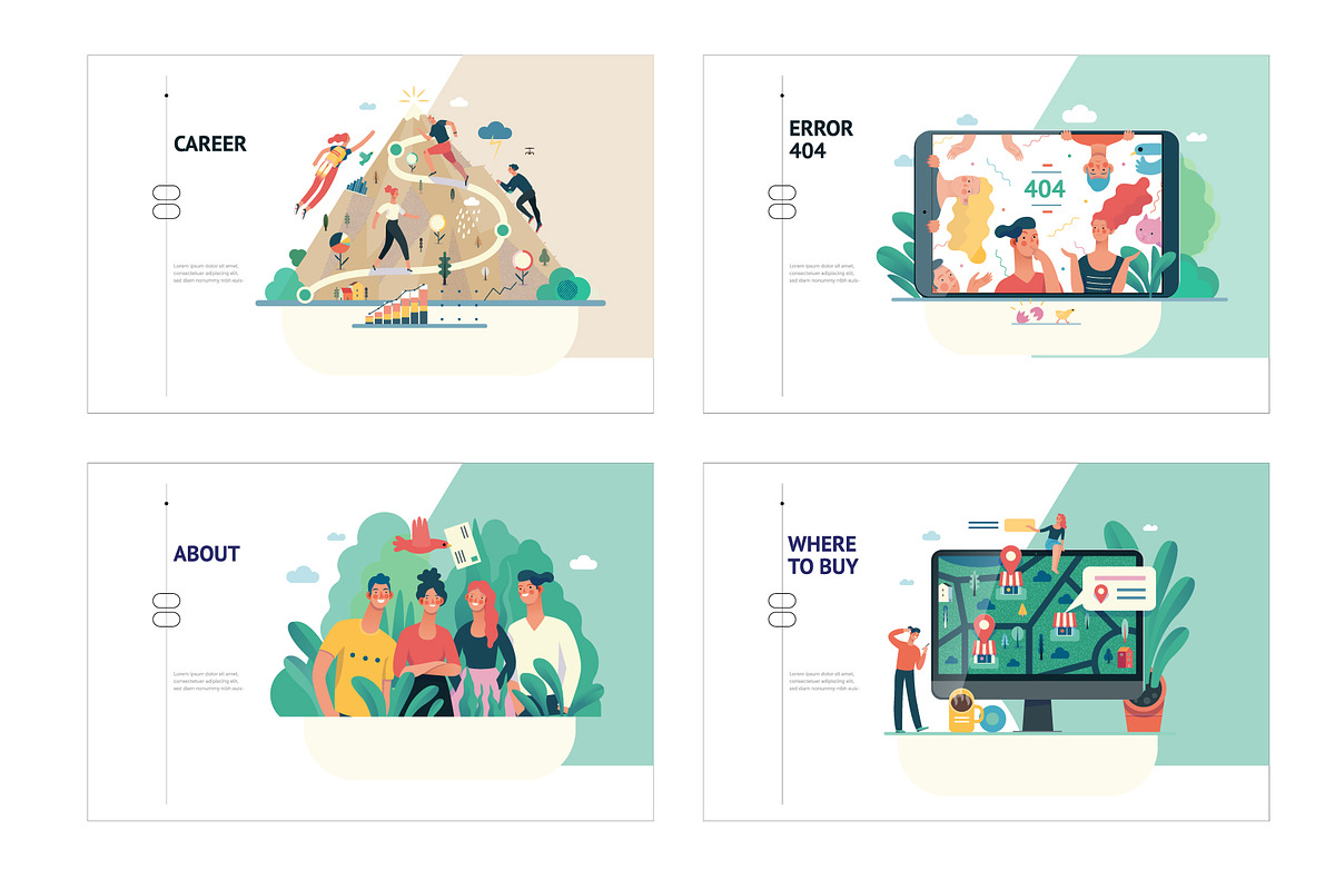 Company website vector Illustrations, a Work Illustration by Grivina's shop (Photo 25 of 26)