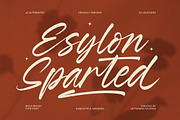 Esylon Sparted Bold Brush Type Font, a Script Font by Letterena Studios Script (Thumbnail 1 of 20)