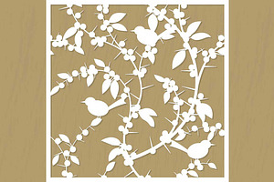 Pattern for cutting blackthorn, an Invitation Template by Flying tambourine