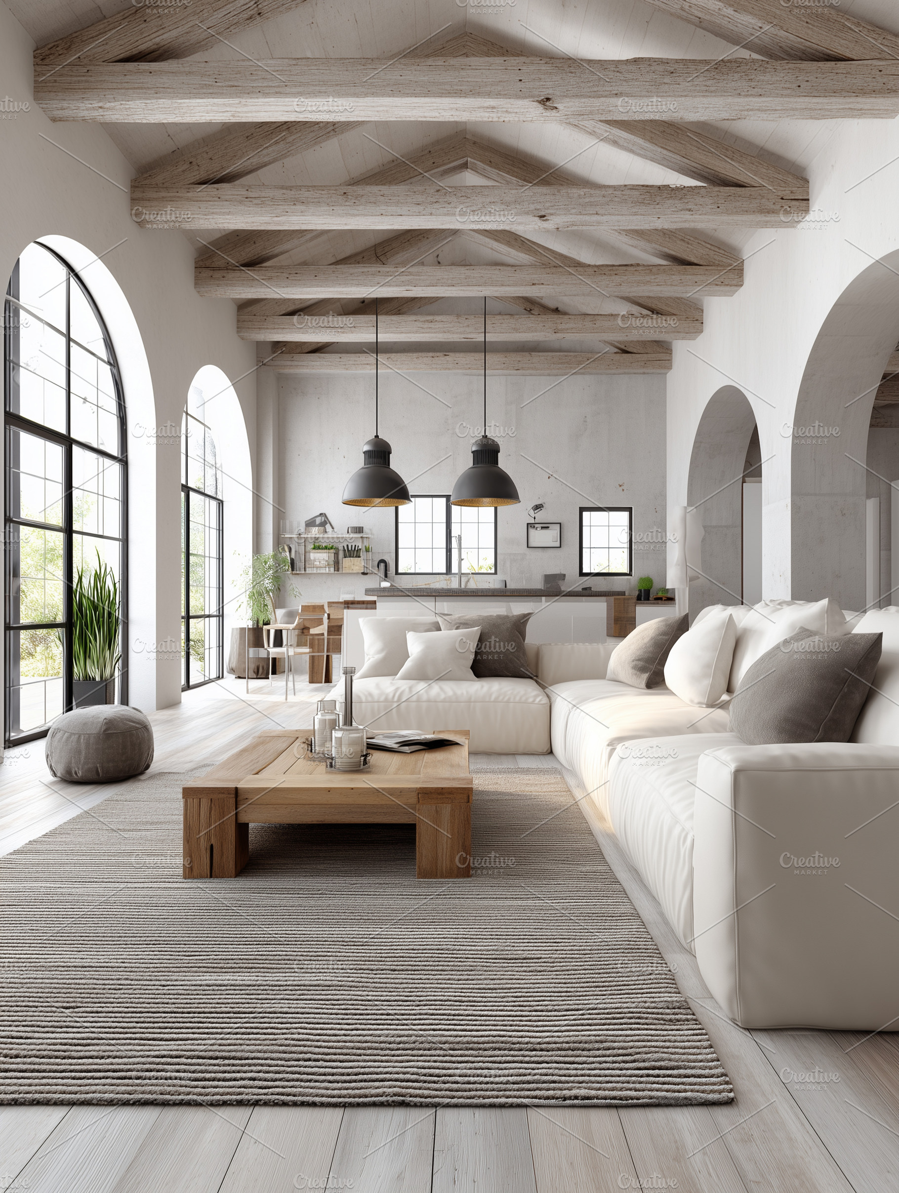 Bright modern rustic living room, an Architecture Photo by MistyDay