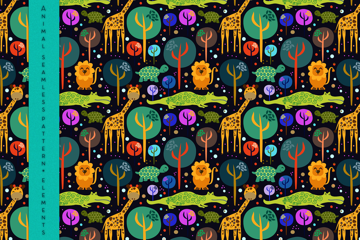 Safari Animals pattern & elements
