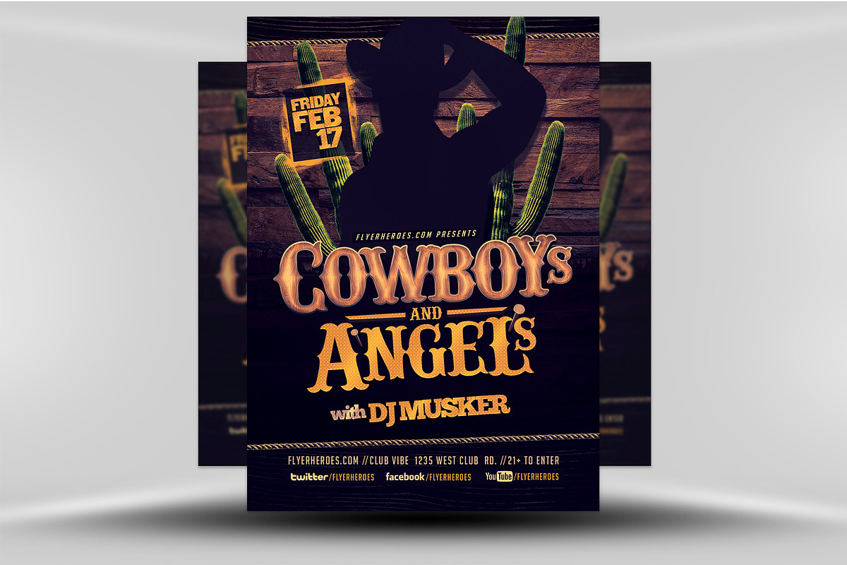 Cowboys and Angels Flyer Template, a Flyer Template by FlyerHeroes (Photo 1 of 4)