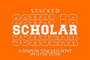 Scholar Stacked, a Serif Font by Dm Studio