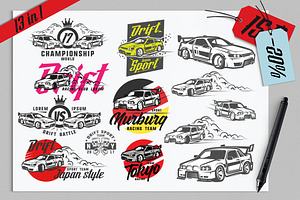 13 in 1 set of Drift Sport Cars