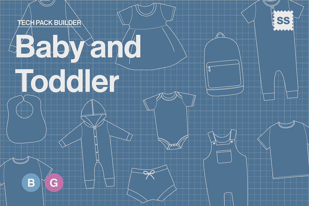 Baby Toddler Tech Pack Template Kit, an Apparel Mockup by Swatch Supply (Photo 1 of 6)