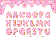 Alphabet donut vector kids ABS font | Food Illustrations ~ Creative Market