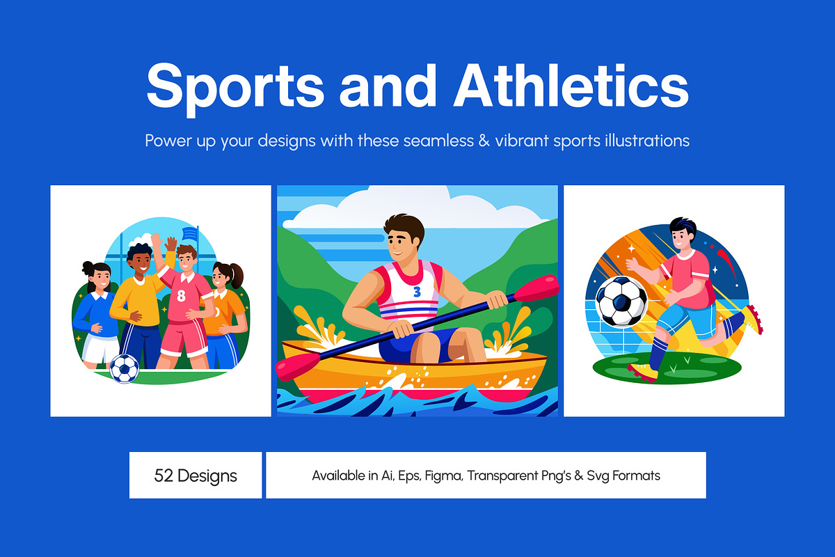 52 Sports & Athletics illustrations, a Sport Illustration by Creative Stall (Photo 1 of 9)