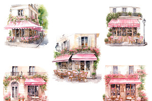 Summer French Cafe Clipart Bundle