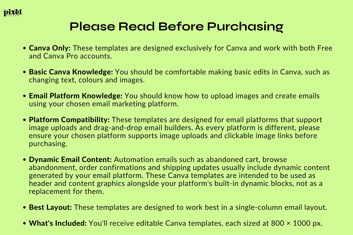 Canva Email Automation Templates, an Email Template by The Pixel Palace (Photo 10 of 10)