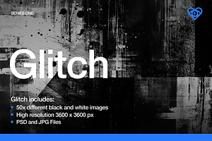 Glitched - 50 Black & White Textures