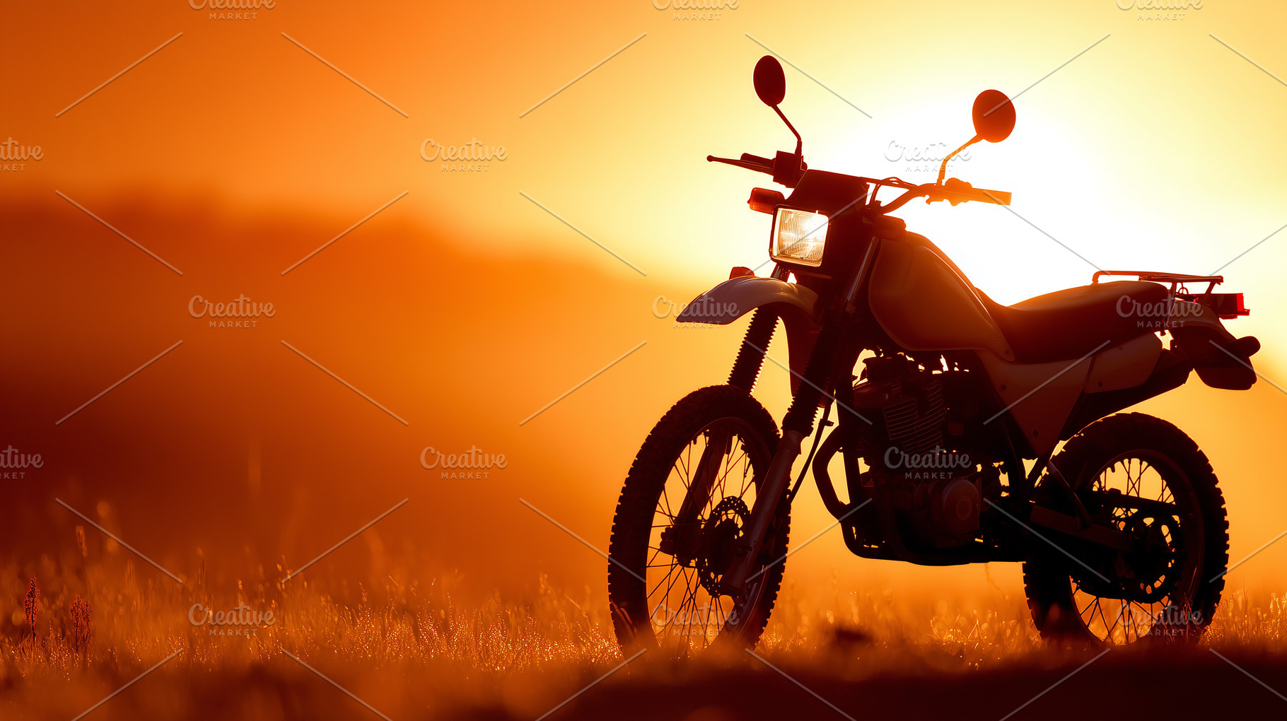 Silhouette of off-road motorcycle, a Transportation Photo by MistyDay