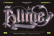Blime Blackletter - Logo Font, a Blackletter Font by Nirmana Visual (Thumbnail 1 of 11)