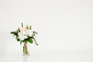 Spring Bouquet on desk and Frame 