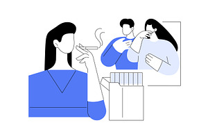 Smoking isolated cartoon vector, a Person Illustration by Visual Generation