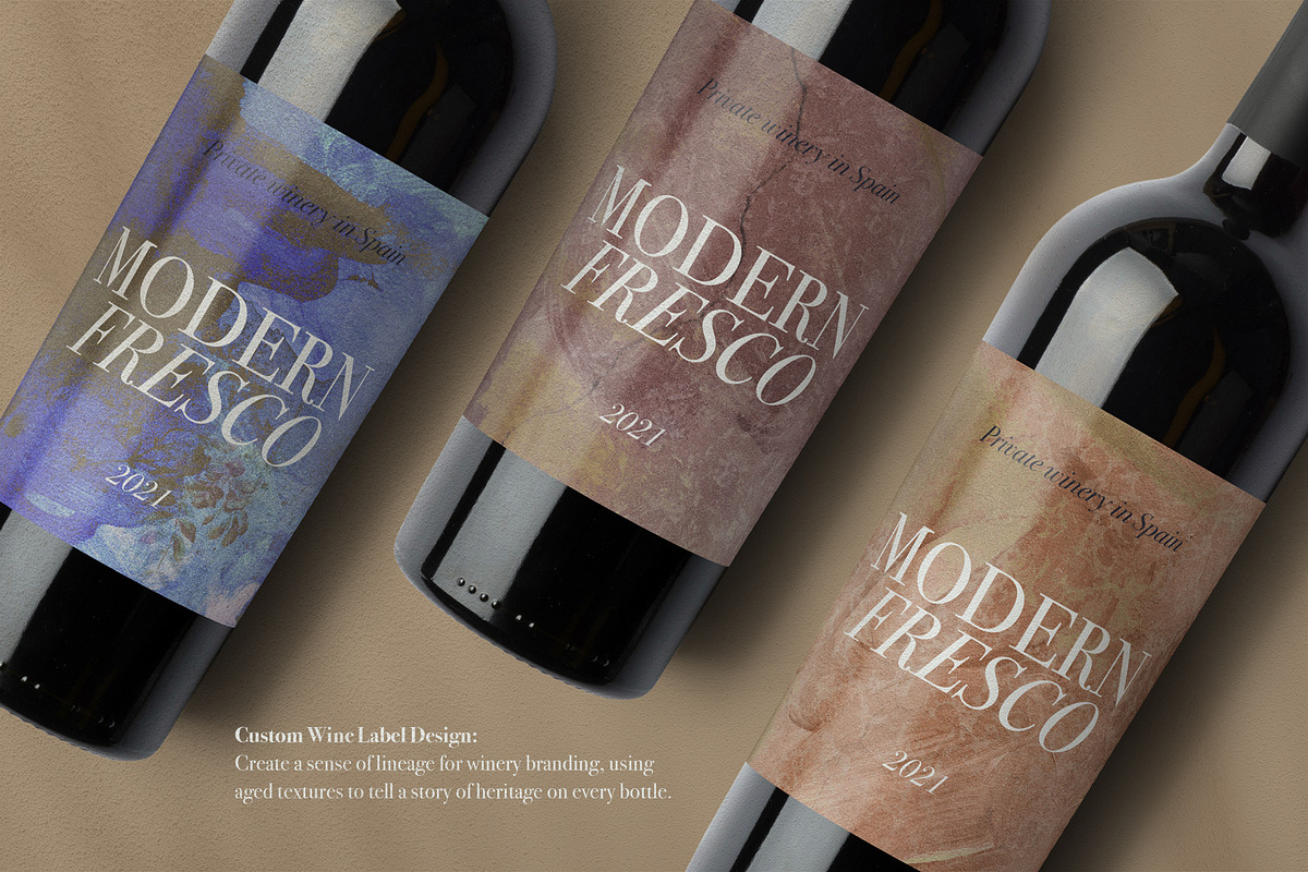 Modern Fresco Textured Backgrounds, a Texture Graphic by Elena Pimonova (Photo 5 of 10)
