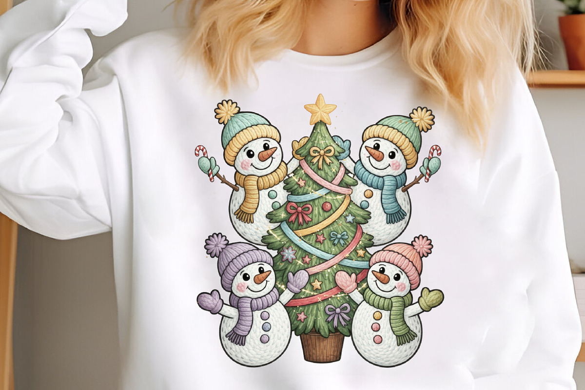 Snowmen Png, Faux Yarn Christmas Png, an Illustration by Designking (Photo 6 of 6)